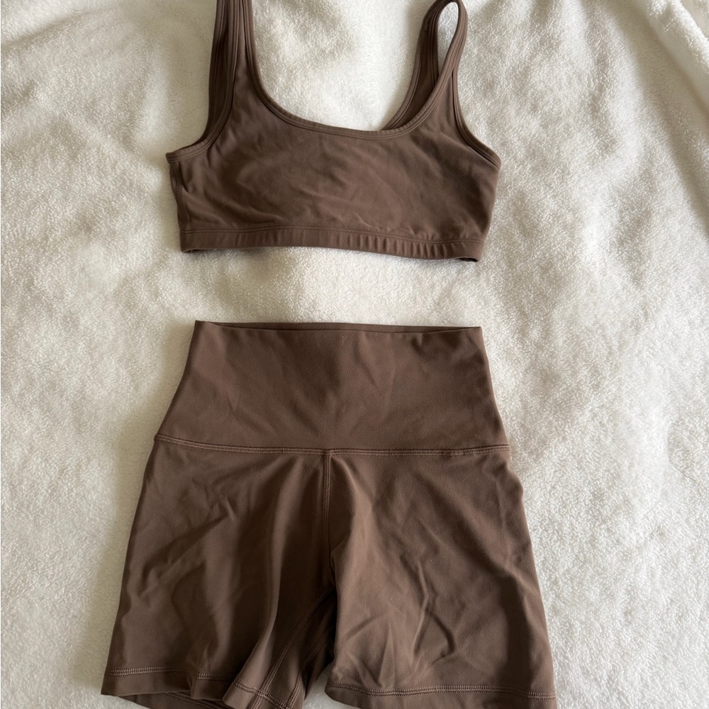 Aritzia Golden Biker Shorts Set